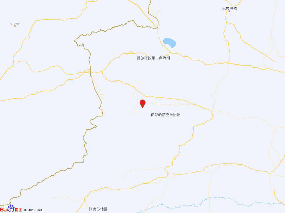 新疆伊犁州巩留县（北纬43.38度，东经82.09度）发生3.3级地震